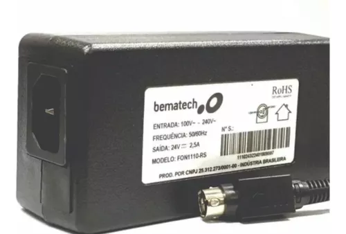 Fonte Impressora 24V Bematech/Elgin/Epson C/ Cabo de Energia